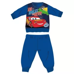   Disney Cars zimowy gruby bawełniany pajacyk dla niemowląt - pajacyk z flaneli bawełnianej - średni niebieski - 86
