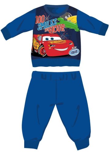 Disney Cars zimowy gruby bawełniany pajacyk dla niemowląt - pajacyk z flaneli bawełnianej - średni niebieski - 98