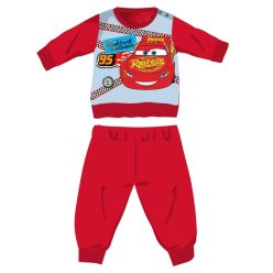   Disney Cars zimowy bawełniany pajacyk dla niemowląt - pajacyk interlock - czerwony - 92