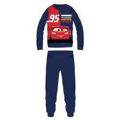   Disney Cars zimowa bawełniana piżama dla dzieci - piżama interlock - z legendarnym błyskawicznym McQueenem - ciemnoniebieska - 116