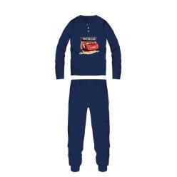   Disney Cars zimowa bawełniana piżama dla dzieci - piżama interlock - ciemnoniebieska - 98
