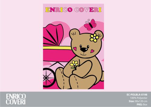 Koc polarowy dla dziecka Enrico Coveri - 90 x 120 cm - różowy