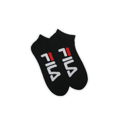 Fila unisex skarpetki z napisem ukryte - 2 pary/pakiet - bawełniane skarpetki ukryte - czarne - 39-42