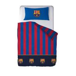   Zestaw pościeli FC BARCELONA 100% bawełna, kołdra 210x270 + prześcieradło z gumką 135x200+28 + poszewka na poduszkę 45x155