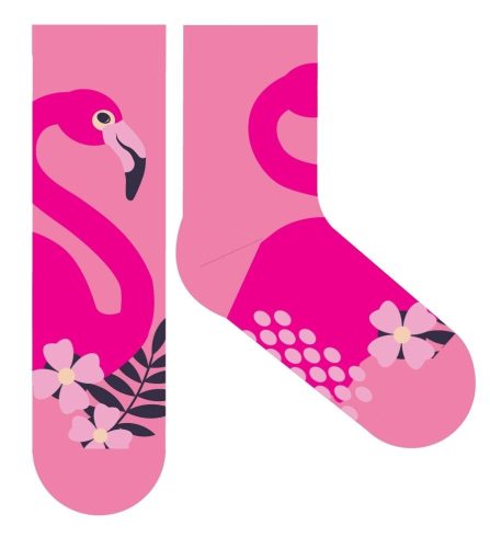Flamingi antypoślizgowe pluszowe normalne skarpetki dla dzieci