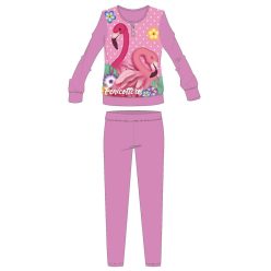  Flamingo zimowa gruba dziecięca piżama - bawełniana flanela piżama - malinowa - 116