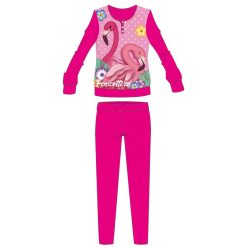   Flamingo zimowa gruba dziecięca piżama - bawełniana flanela piżama - różowa - 98