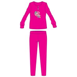   Flamingo zimowa bawełniana dziecięca piżama - piżama interlock - różowa - 122