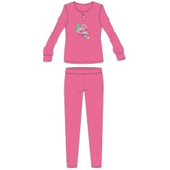   Flamingo zimowa bawełniana dziecięca piżama - piżama interlock - różowo - 98