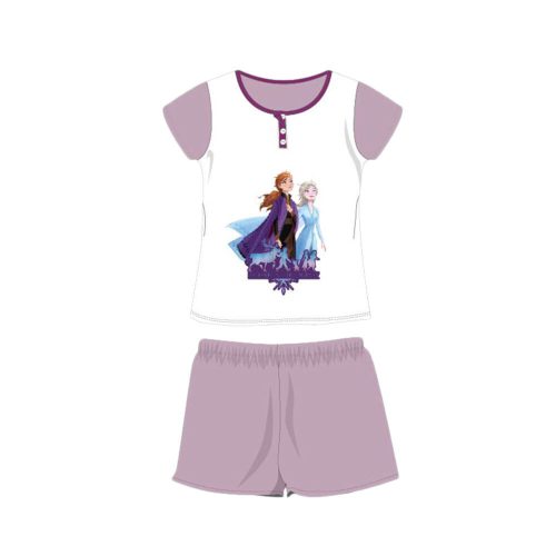 Letnia krótka piżama z krótkim rękawem dla dzieci - Disney Frozen - Anna i Elsa - jasnofioletowa - 128