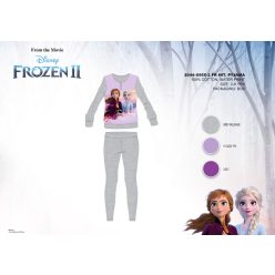   Zimowa bawełniana piżama dziecięca z interlockiem - Disney Frozen - szary - 128