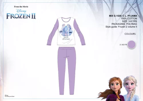Disney Kraina lodu dziecięcy piżama z dresu - piżama z bawełny - fioletowa - 98
