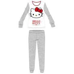   Hello Kitty damska cienka piżama z bawełny dżersejowej - jasnoszara - L