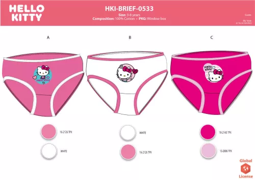 Hello Kitty dziewczęce majtki - 3 sztuki majtek bawełnianych - 98-104