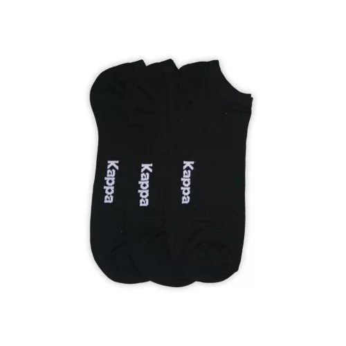 Kappa unisex bawełniane stopki - 3 pary/opakowanie - stopki merceryzowane - czarne - 45-47