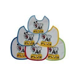   Myszka Mickey baba előke 6 darab/csomag - pamut előke - jasnoniebieski-średnio-niebieski-ciemno-niebieski-żółty-czerw<wbr> ony-zielony