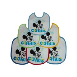   Myszka Mickey baba előke 6 darab/csomag - pamut előke - jasnoniebieski-średnio-niebieski-ciemno-niebieski-żółty-czerw<wbr> ony-zielony