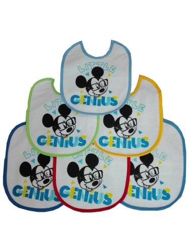 Myszka Mickey baba előke 6 darab/csomag - pamut előke - jasnoniebieski-średnio-niebieski-ciemno-niebieski-żółty-czerwony-zielony
