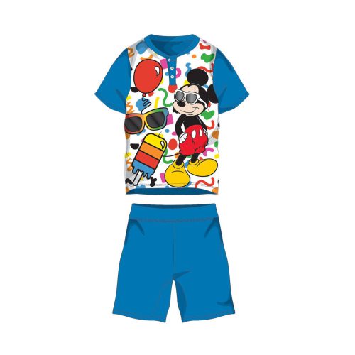 Letnia krótka piżama z krótkim rękawem dla dzieci - Disney Mickey Mouse - średnio niebieska - 122