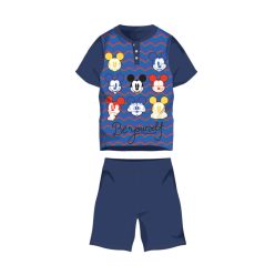   Letnia krótka piżama z krótkim rękawem dla dzieci - Disney Mickey Mouse - z napisem Be yourself - ciemnoniebieska - 116