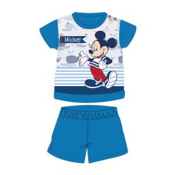   Letnia krótka bawełniana piżama dla niemowląt - Disney Myszka Miki - paski - czerwony - 80