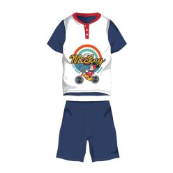   Letnia krótka piżama z krótkim rękawem dla dzieci - Disney Mickey Mouse - z napisem Mickey - ciemnoniebieska - 98