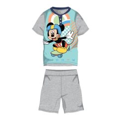   Letnia krótka piżama z krótkim rękawem dla dzieci - Disney Mickey Mouse - z napisem Mickey - szara - 116