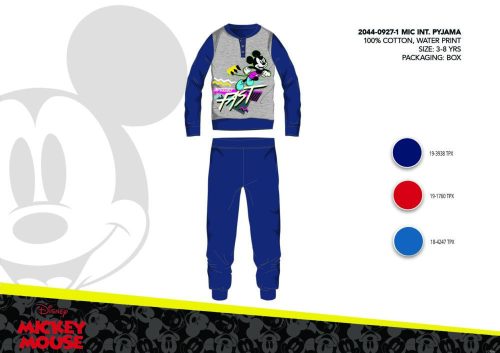 Zimowa bawełniana piżama dziecięca z interlockiem - Disney Myszka Miki