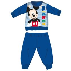   Disney Mickey Mouse zimowy gruby kombinezon dla niemowląt - flanelowy kombinezon z bawełny - średnio niebieski - 80