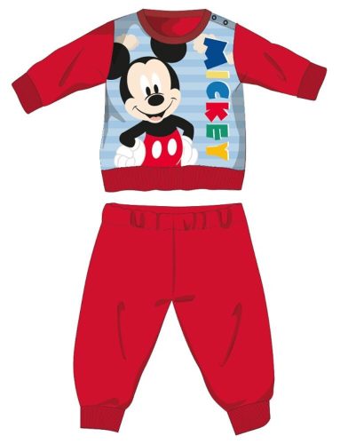 Disney Mickey Mouse zimowy gruby kombinezon dla niemowląt - flanelowy kombinezon z bawełny - czerwony - 80