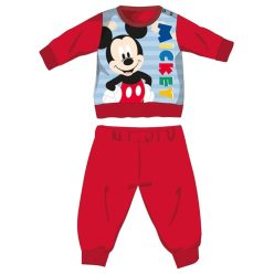   Disney Mickey Mouse zimowy gruby kombinezon dla niemowląt - flanelowy kombinezon z bawełny - czerwony - 98