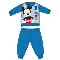   Disney Mickey Mouse zimowy gruby kombinezon dla niemowląt - flanelowy kombinezon z bawełny - jasnoniebieski - 86