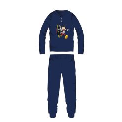   Disney Mickey Mouse zimowa bawełniana piżama dla dzieci - piżama interlock - ciemnoniebieska - 98