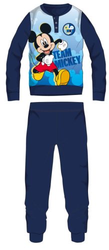Disney Mickey Mouse polarowa koszulka z bawełny - gruba zimowa dziecięca koszulka - granatowa - 110