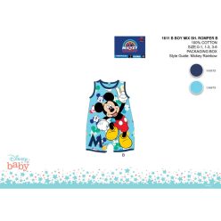   Disney Mickey Mouse letni bezrękawnik dla niemowlaka - jasnoniebiesko-ciemnoniebieski - dla niemowlaka 0-1 miesiąc