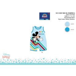   Disney Mickey Mouse letni bezrękawnik dla niemowlaka - z napisem Hey There - jasnoniebiesko-jasnoniebieski - dla niemowlaka 0-1 miesiąc