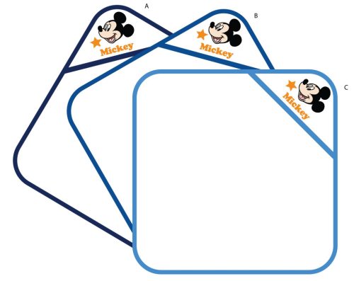 Disney Mickey myszka kapturkowy ręcznik dla niemowląt z haftowanym wzorem - 70 x 70 cm