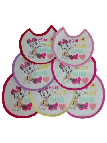 Myszka Minnie baba előke 7 darab/csomag - pamut előke - jasnoróżowy-różowy-ciemnoróżowy-różowy-pink-czerwony-fioletowy-żółty