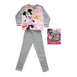   Dłama cienka bawełniana piżama dziecięca - Myszka Minnie z motylkami - Jersey - szary - 122