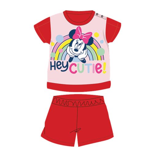 Letnia krótka bawełniana piżama dla niemowląt - Disney Minnie Mouse - czerwona - 86