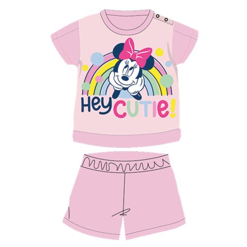 Letnia krótka bawełniana piżama dla niemowląt - Disney Minnie Mouse - jasnoróżowa - 92