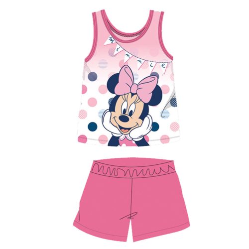 Letnia bezrękawnikowa bawełniana piżama dla niemowląt - Disney Minnie Mouse - różowa - 80