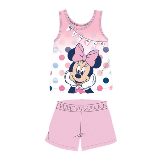Letnia bezrękawnikowa bawełniana piżama dla niemowląt - Disney Minnie Mouse - jasnoróżowa - 92