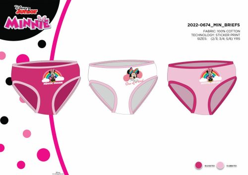 3 sztuki dziewczęcych bawełnianych majtek - Disney Minnie Mouse