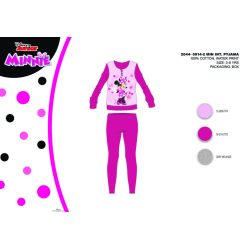   Zimowa bawełniana piżama dziecięca z interlockiem - Disney Minnie Mouse - różowy - 98