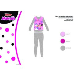   Zimowa bawełniana piżama dziecięca z interlockiem - Disney Minnie Mouse - szary - 110