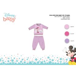   Zimowa bawełniana piżama interlock dla niemowląt - Disney Minnie Mouse - jasnofioletowa - 80
