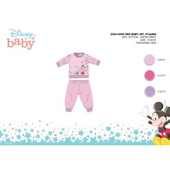   Zimowa bawełniana piżama interlock dla niemowląt - Disney Minnie Mouse - jasnoróżowa - 80