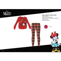   Zimowa gruba bawełniana piżama dziecięca - flanelowa piżama - Disney Myszka Minnie - czerwona - 128