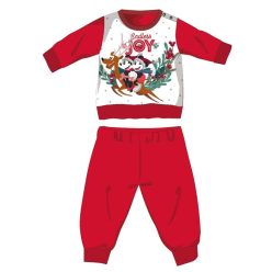   Disney Minnie Mouse zimowy gruby świąteczny pajacyk dla niemowląt - pajacyk z flaneli bawełnianej - czerwony - 80